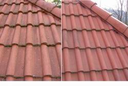 Ukázka střechy ošetřené mechostopem